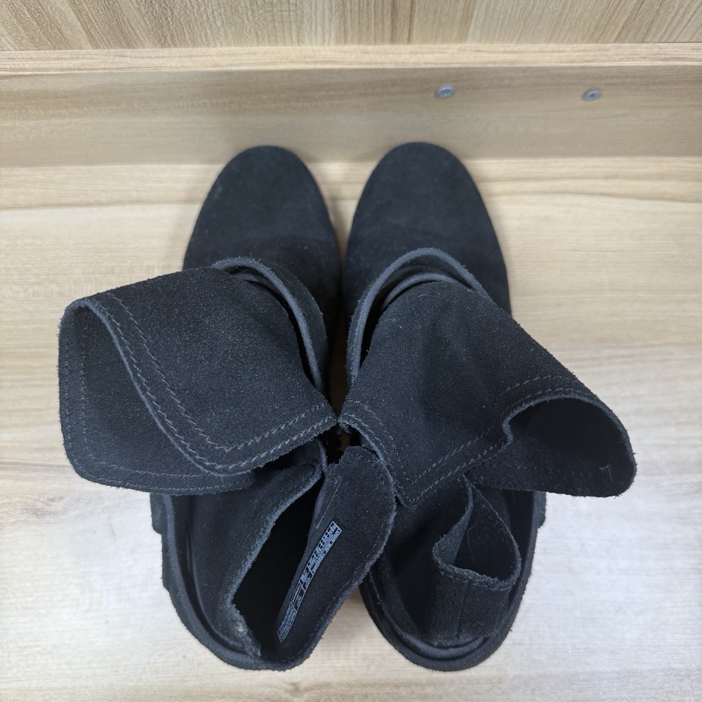 UGG Elora Ankle Bootie Black Suede Block Heel Pull-on Boots 1020295 Women Sz 7 - Picture 5 of 7